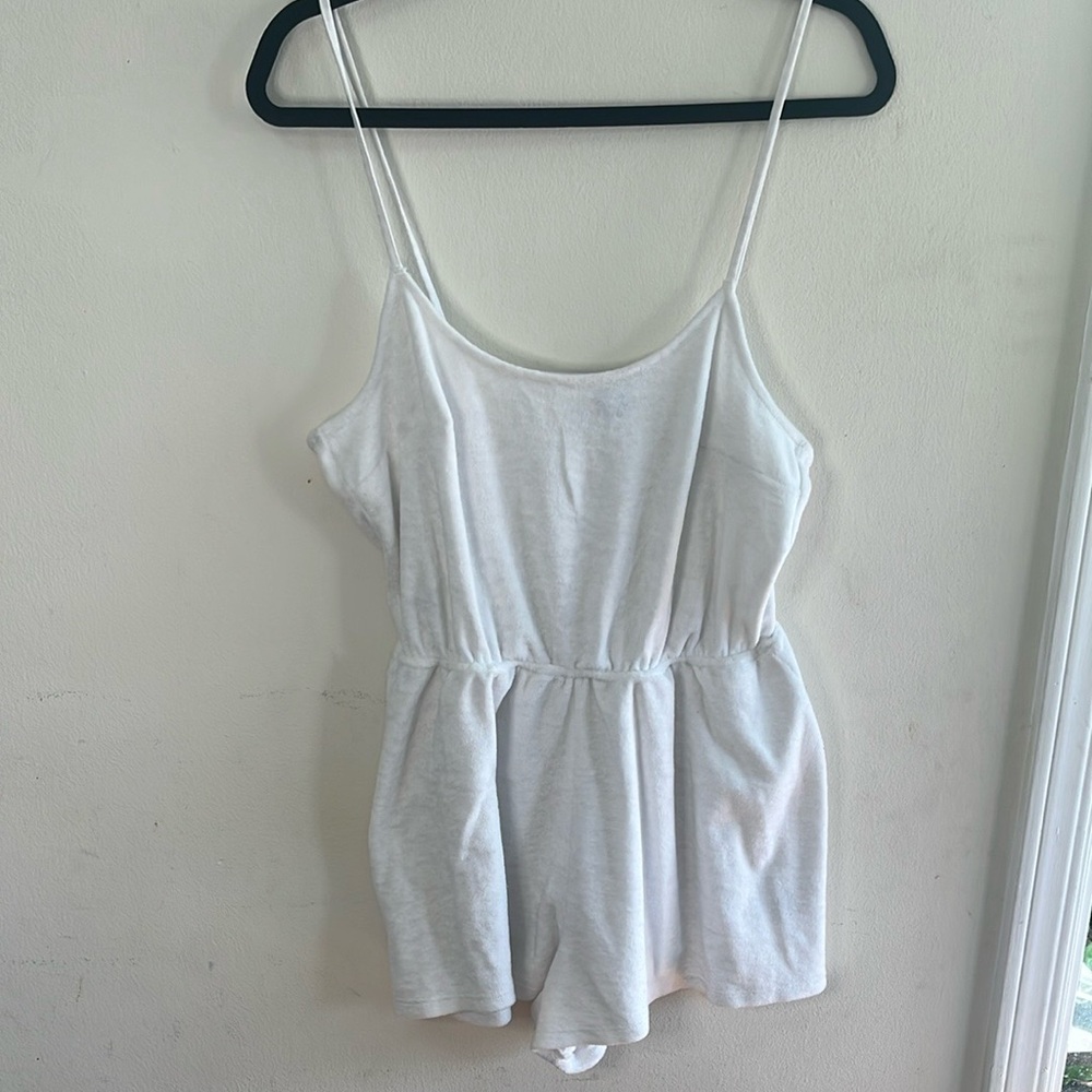 Divided Terry Cloth Romper Bathing Suit Cover Up